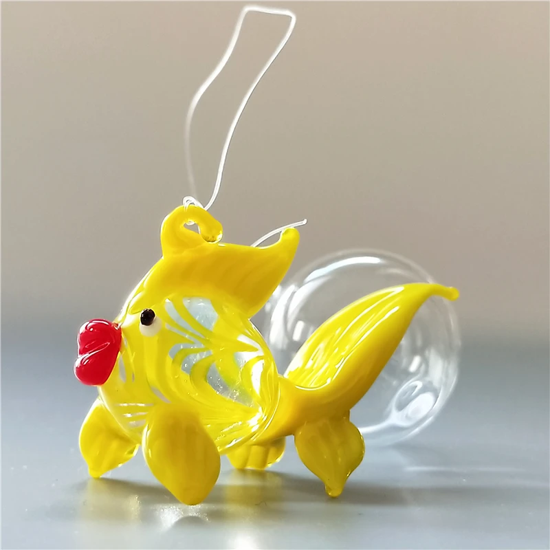 Colorful handmade murano glass bubble fish as fish tank decoration