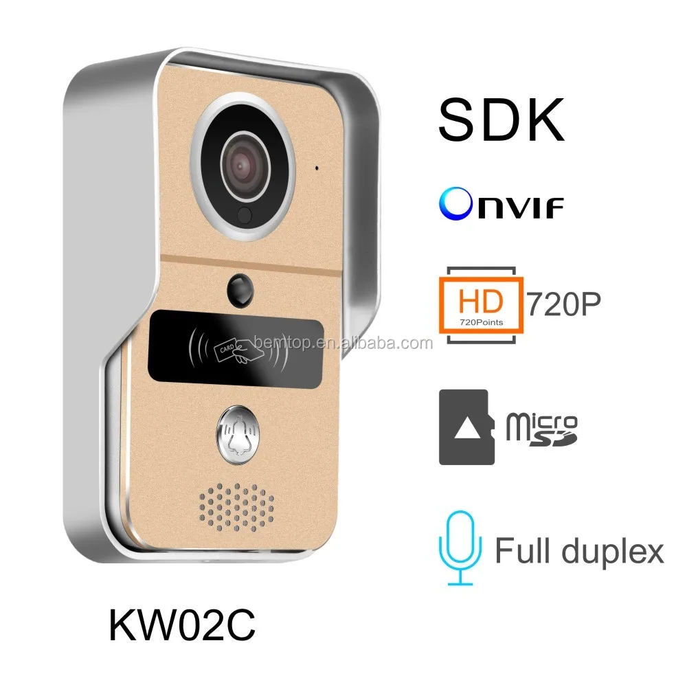 
Wifi Video Doorbell with 720HD 1.0MP Camera of 130 Degree Wide Angle Lens, Support Unlock by Ic Card and APP of android &ios 