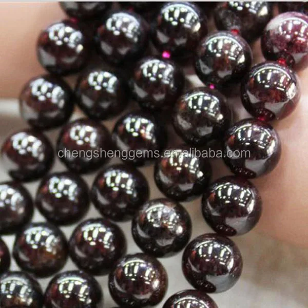 High Polished 8mm Natural Round Chinese Garnet Cheap Gem Stone Beads For Bead Bracelets