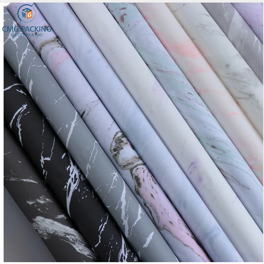 Wholesale Marble Pattern Wrapping Paper Handmade DIY Scrapbook Decorative Crafts Flower Making Birthday Gift Bouquet Wrapping