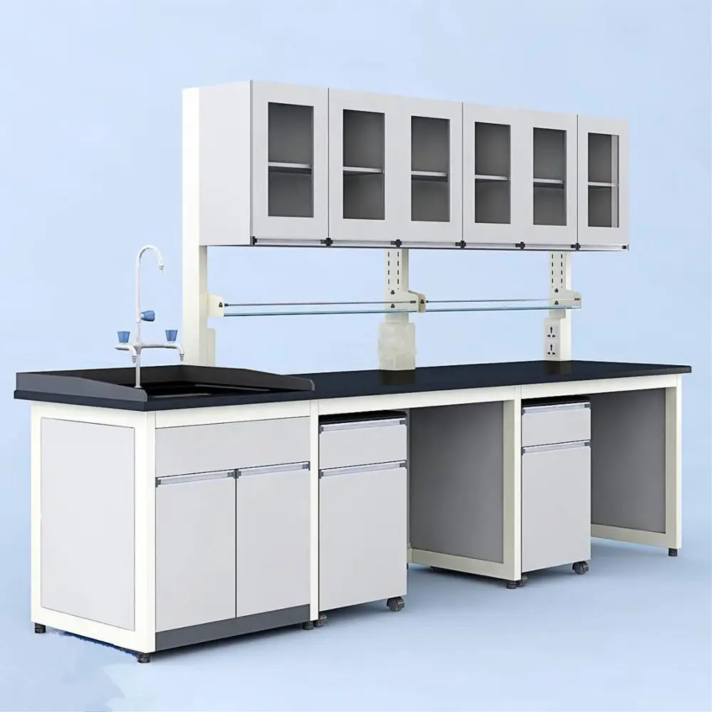 High quality School Lab Furniture Epoxy Resin Table Wall Workbench