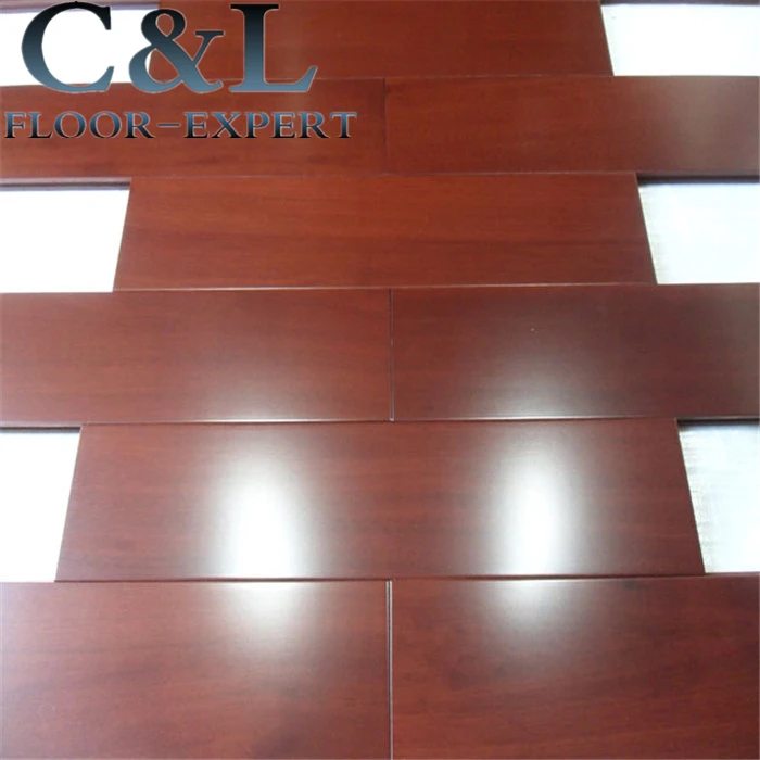 African prefinished smooth parquet santos mahogany solid wood flooring