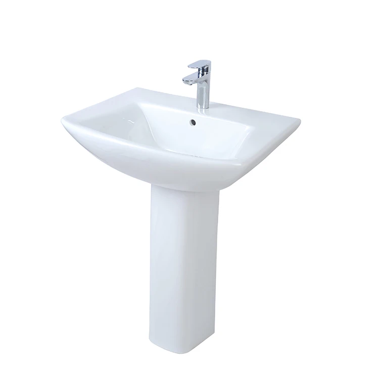 HUIDA rectangle shape standing hand wash basin sinks with pedestal in good price