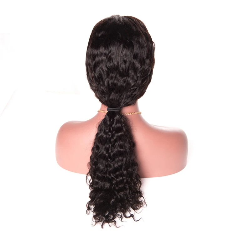 Wholesale best real natural 100% indian human hair wigs, water wave 28 inch wig human hair, Brazilian hair swiss lace hair wig