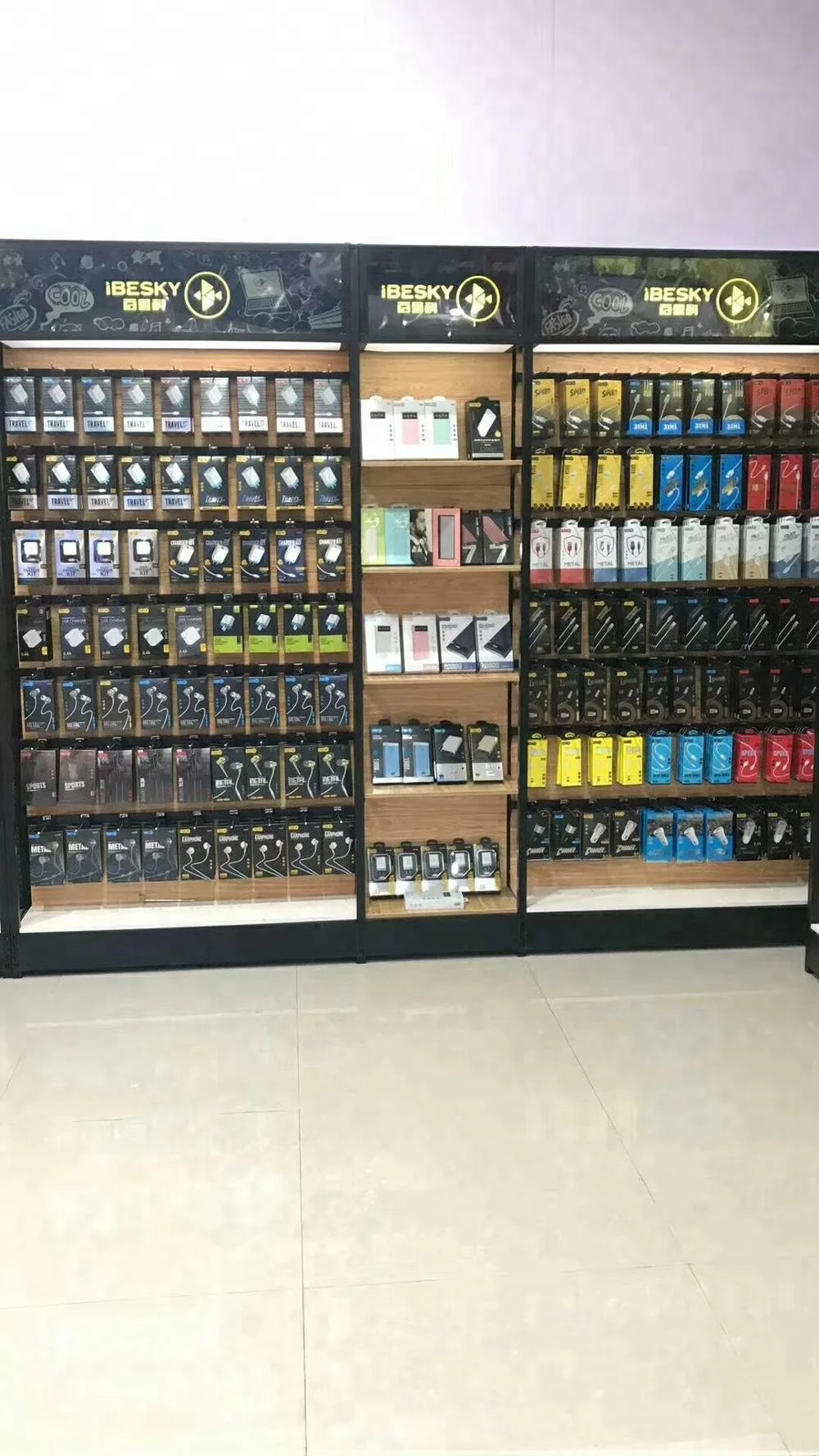 wooden gondola display shelf ,Makeup Beauty Products Display Stand