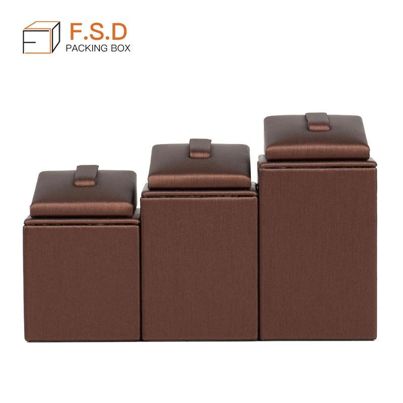 FSD luxury single pu leather ring display stand ring exhibitor