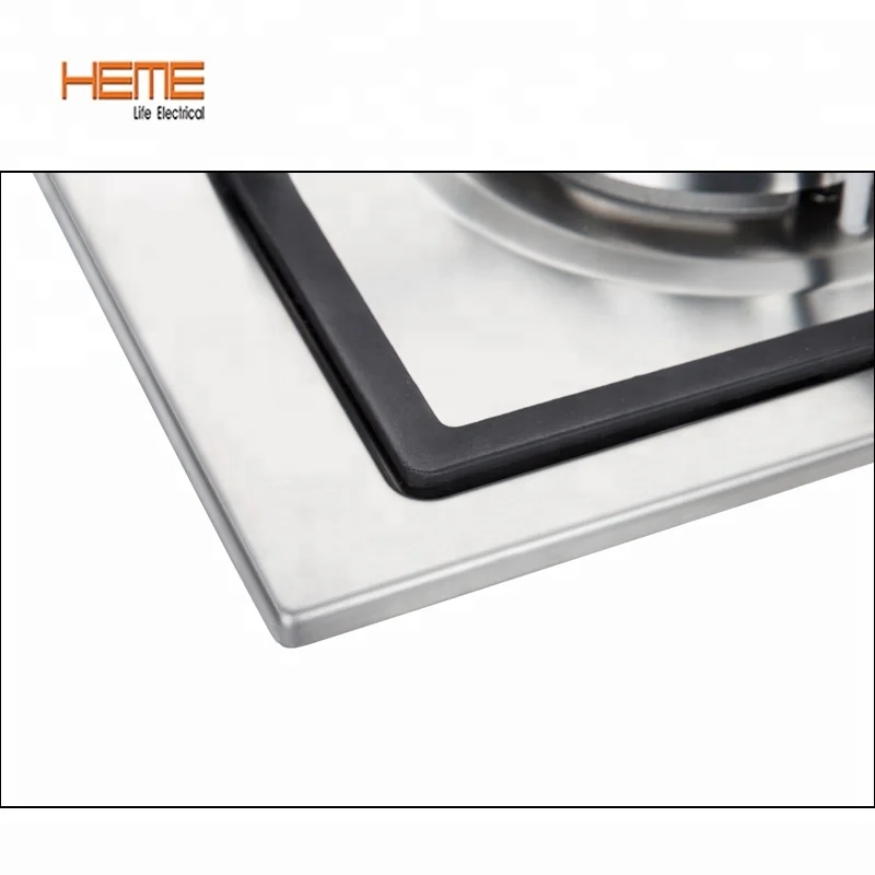 Durable Cast Iron Pan Support Stainless Steel Gas Hob Battery Ignition 6 Burner Built In Gas Cooktop