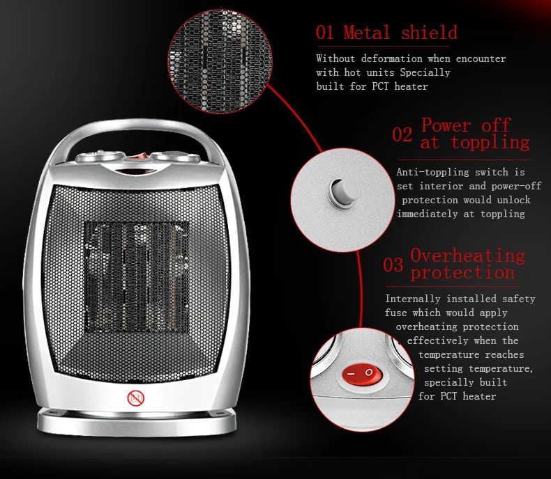 
750W/1500 Portable Electric Ceramic Space PTC Heater 