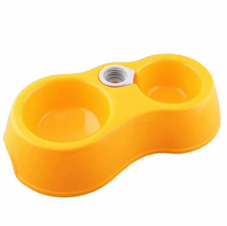 Colorful Pluggable Bottle Plastic Pet Water Dispenser Bawl Double Pet Feeder