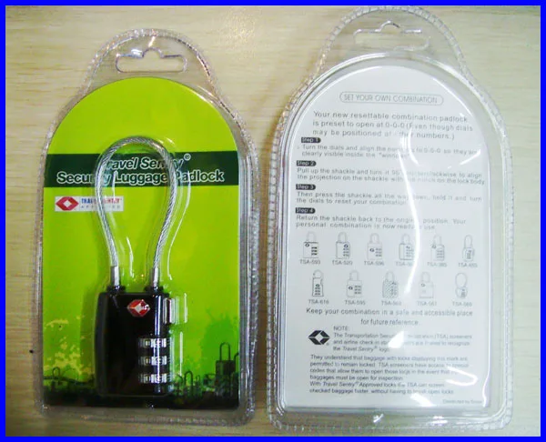 TSA-719 hot selling 3 digits luggage wire lock