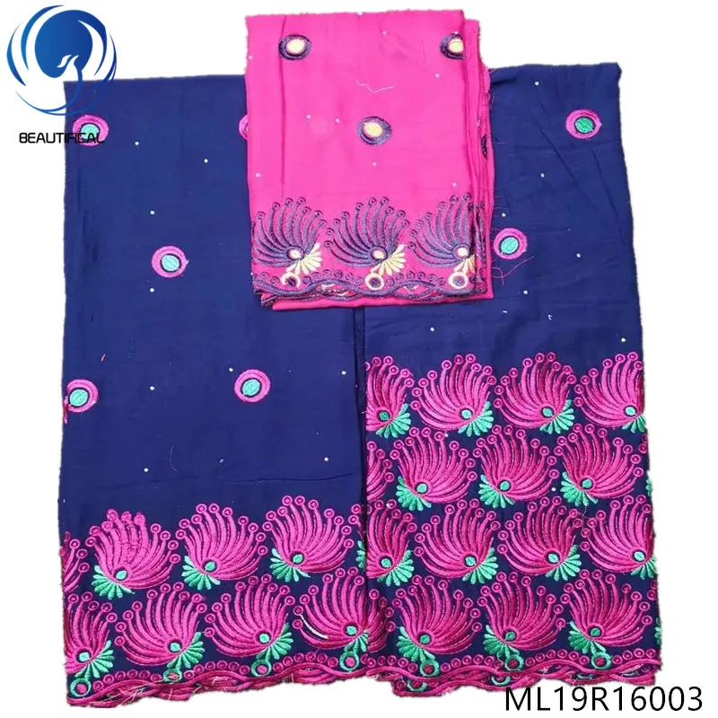 Beautifical 2019 new design african voile lace cotton lace fabric embroidery nigeria swiss voile lace fabric ML19R160