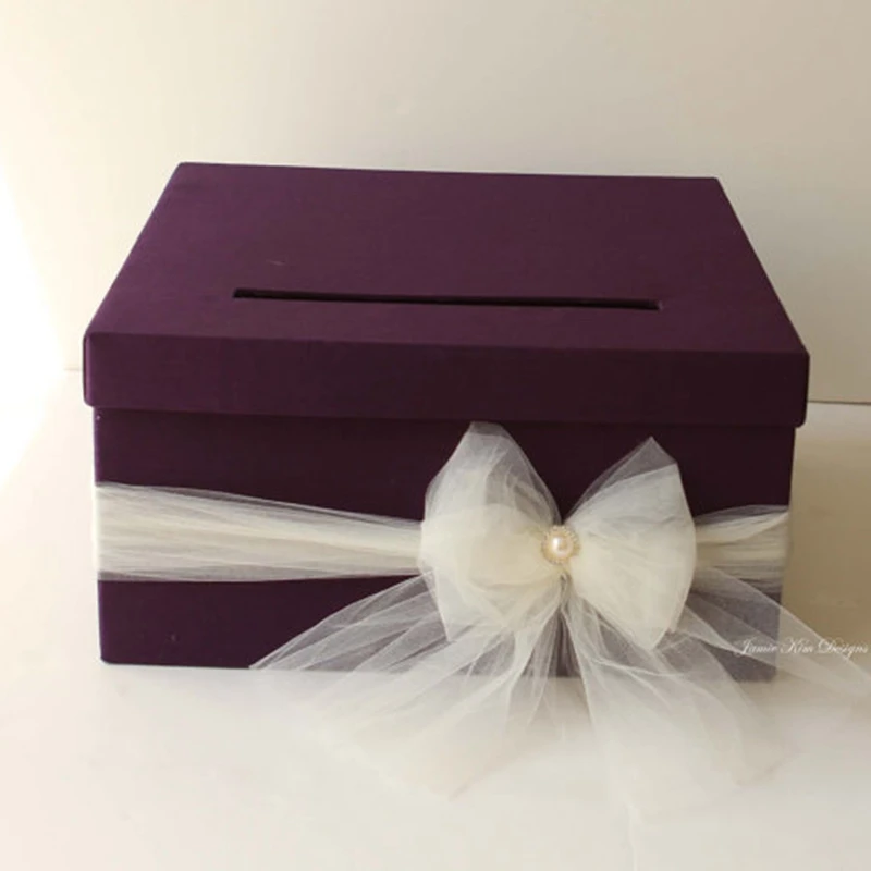 11x11x7inch Custom Order Silk Fabric Wedding Favor Invitation Money Box Any Color Available