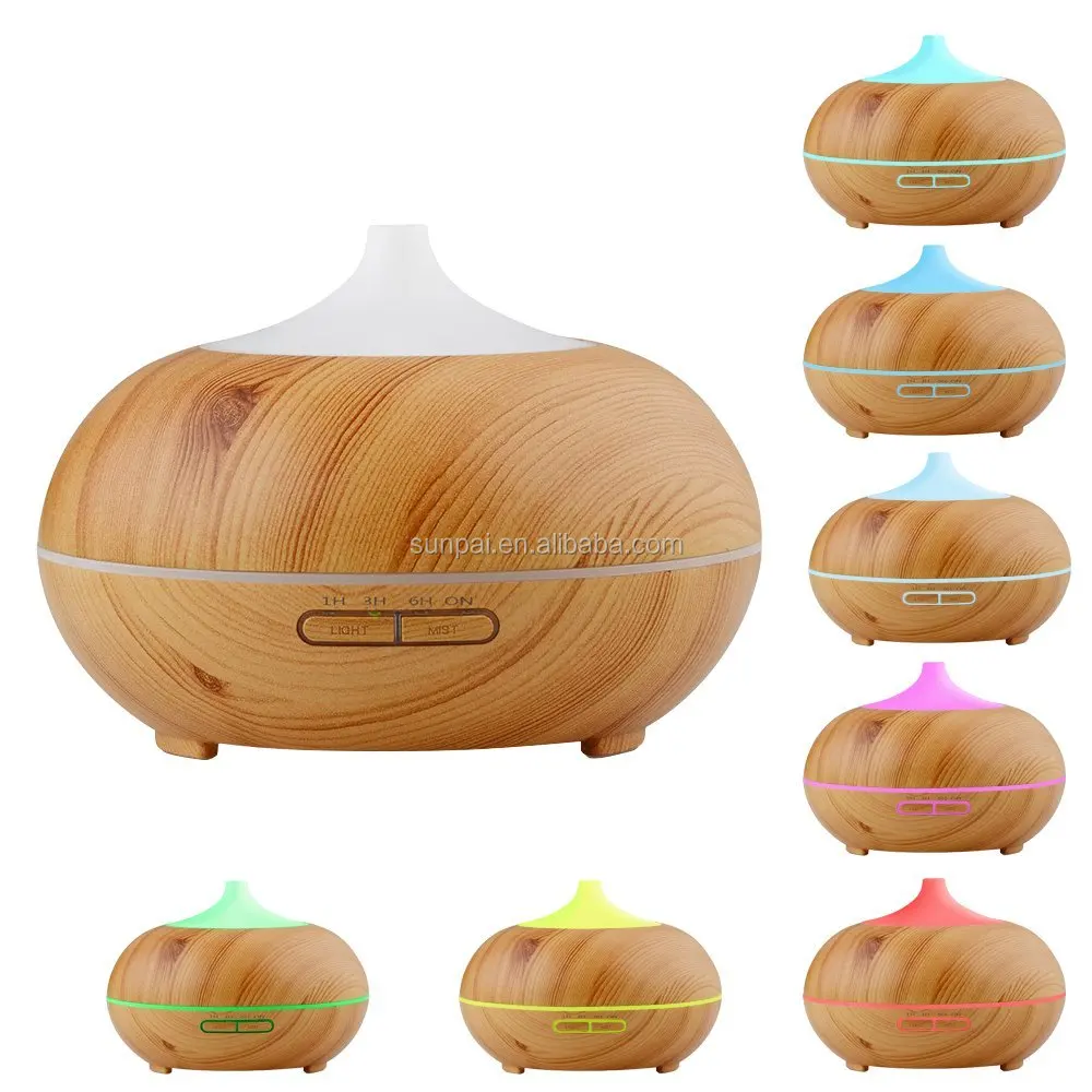 SOICARE 300ml wood grain ultrasonic oil diffuser base aromatherapy humidifier