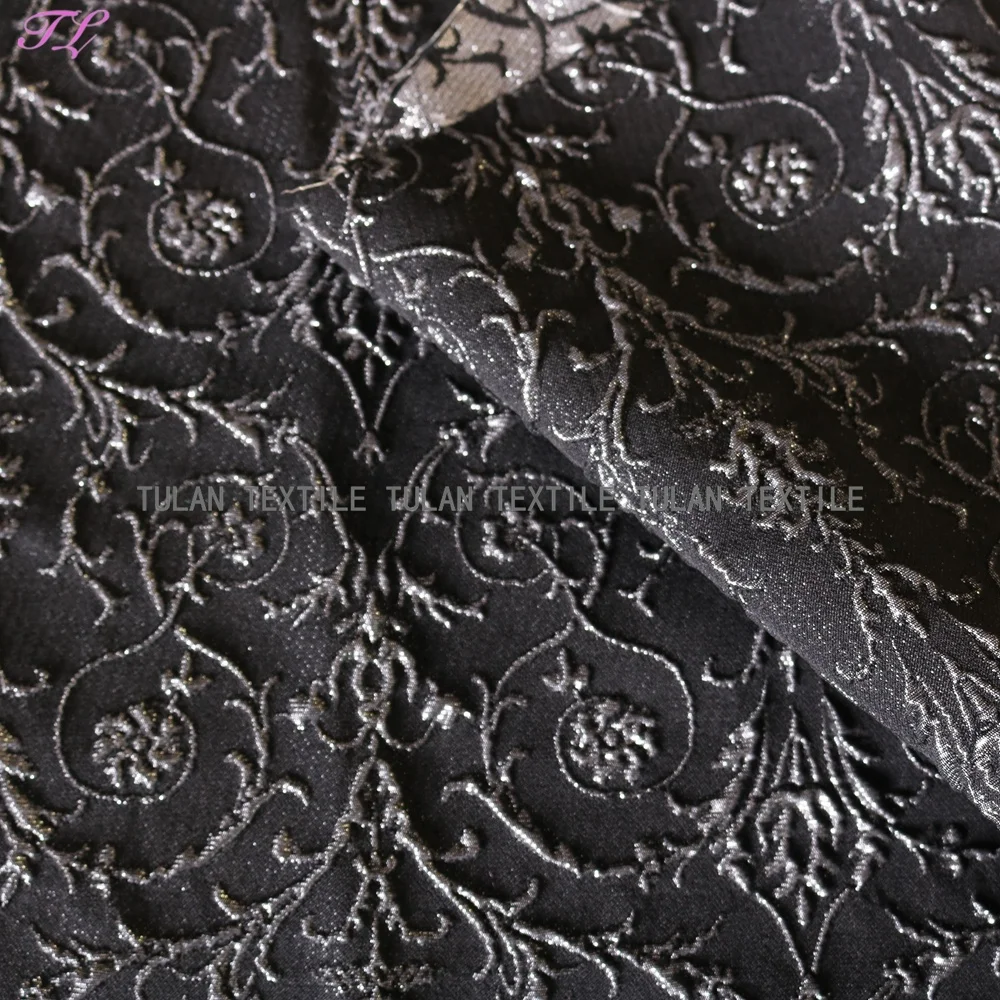 Silver 3D ivy polyester metallic jacquard upholstery fabric dress fabric