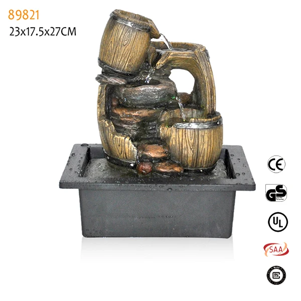 
Handmade wholesale garden plants in resin water indoor tabletop fountains 