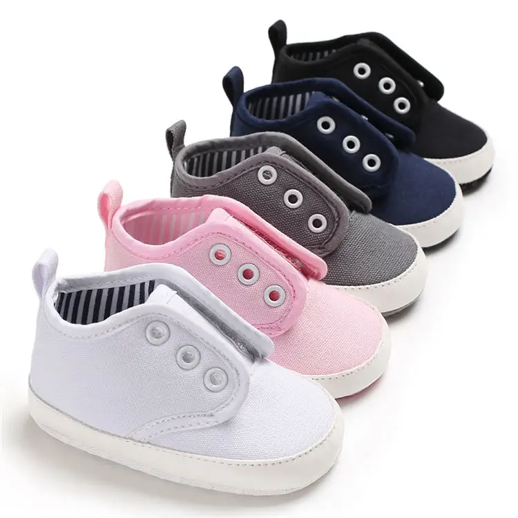 Wholesale canvas casual sport sneakers boy and girl soft sole toddler shoes