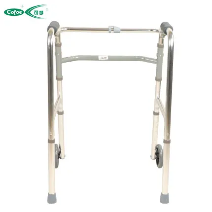 Disabled Elderly Rehabilitation Therapy Supplies Aluminum Walking Aid With Wheels Walker