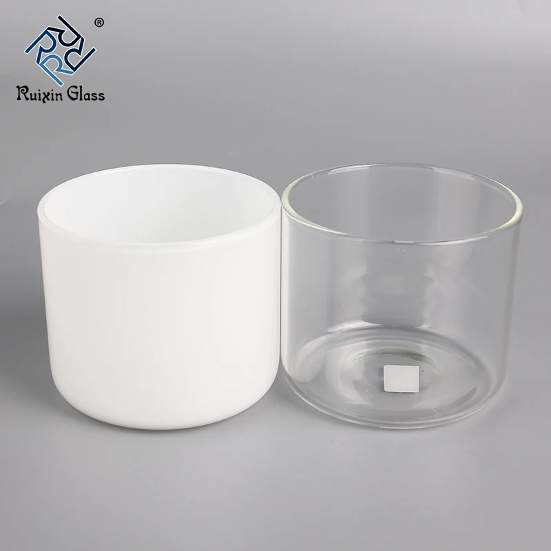 Hand Made Large Clear Glass Jars For Candles Holder With Rose Gold Silver Metal Lid