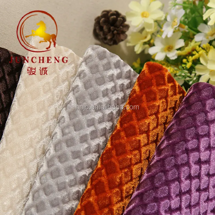 2018 china factory cheap jacquard quilted velvet fabric
