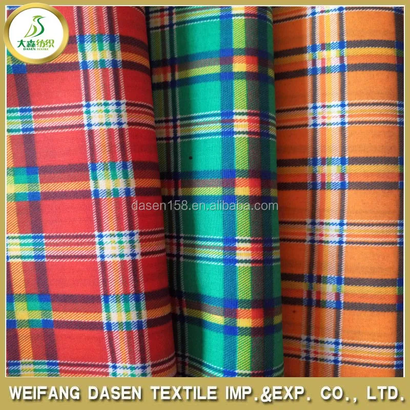 cotton check shirt fabric cotton fabric manufacturer 100% cotton yarn dyed shirting fabric