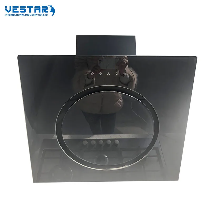 Fully enclosed exquisite shell touch control cooker hood