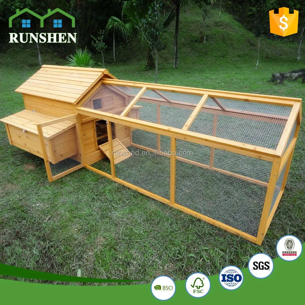 Manufacture Large Size Chicken Coop Outdoor Wire Mesh Chicken Cage With Nest Big Wooden Chicken Hutch House
