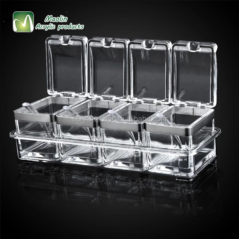 
acrylic box wholesale Seasoning box with lid 