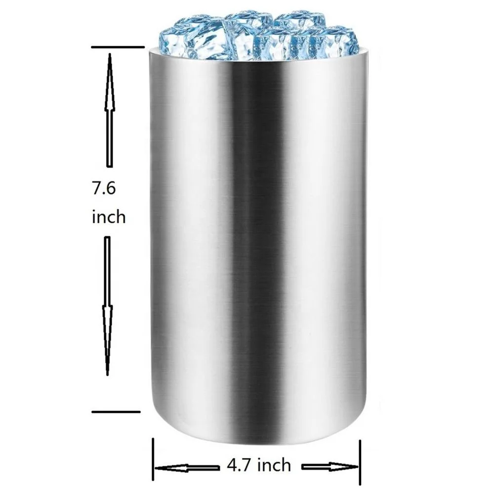 
Wine Chiller Bucket Stainless Steel Double Wall White Wine Bottle Cooler Bucket Insulated Champagne Beer Ice Bucket 