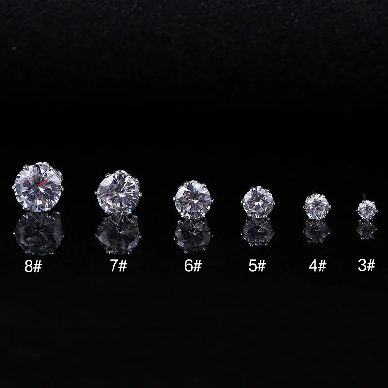 
Новейшие простые дизайнерские серьги с платиновым покрытием из латуни с одиночным кубическим цирконием ААА 