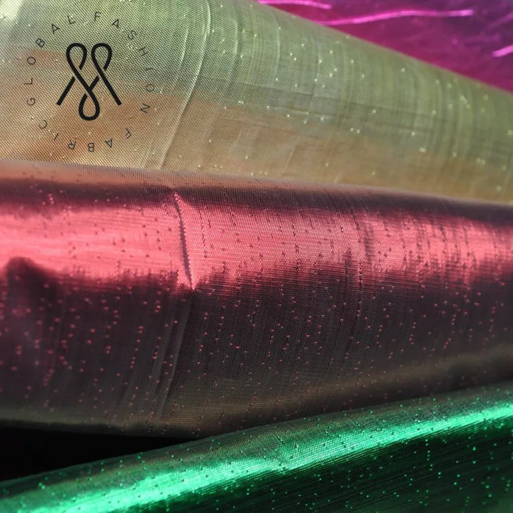 
China Manufacturer 100% Polyester Christmas Gold Tissue Lame Fabric 