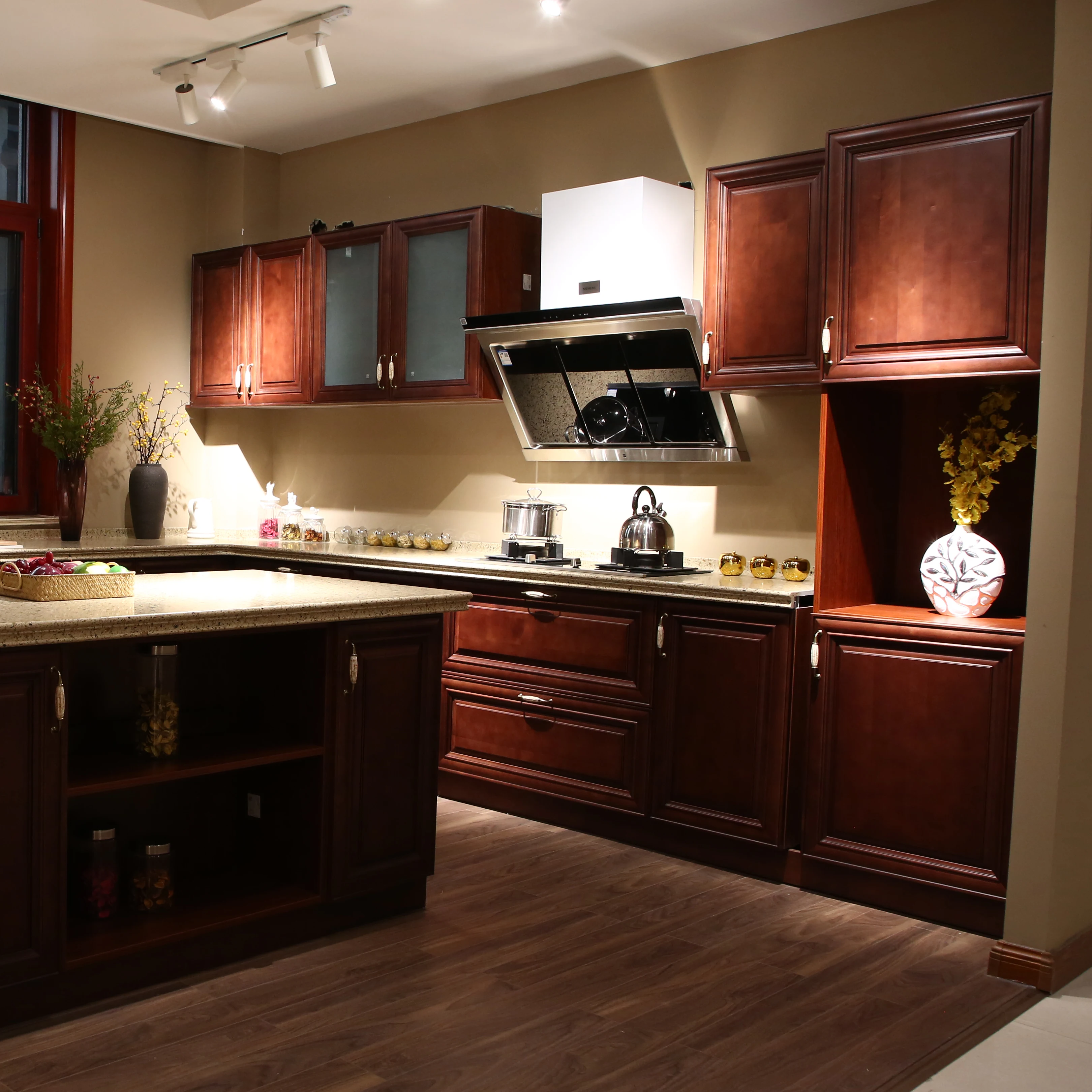 Kitchen furniture solid wood China made kitchen cabinets