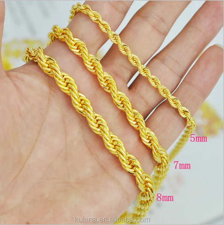 Stainless Steel Material Wholesale 18K Gold plated Twisted Necklace Chain Sell By Meter,Jewelry Making Gold Chain