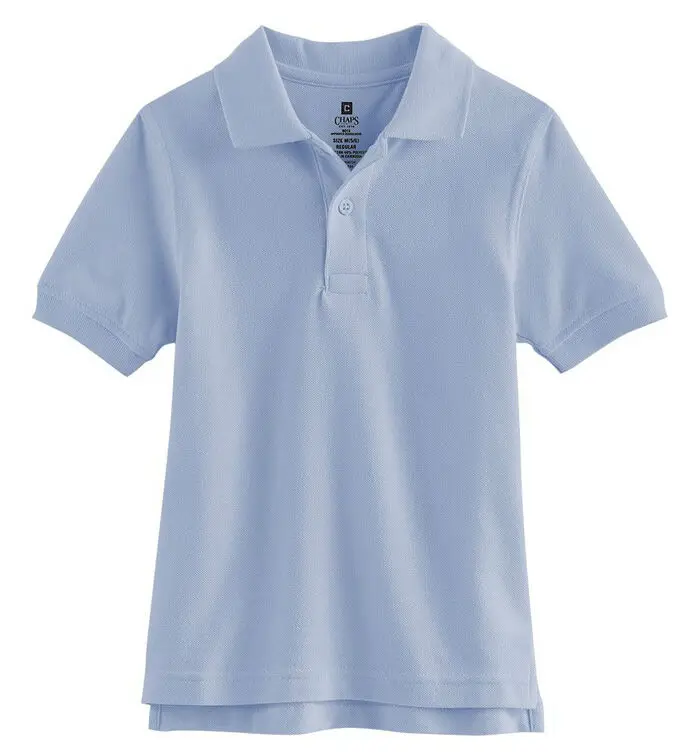 solid Pique cotton poly kids school uniform polo shirt