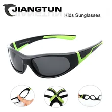 JIANGTUN Super Light Kids TR90 Polarized Sunglasses Children Outdoor Safety Brand Glasses Flexible Rubber Oculos Infantil