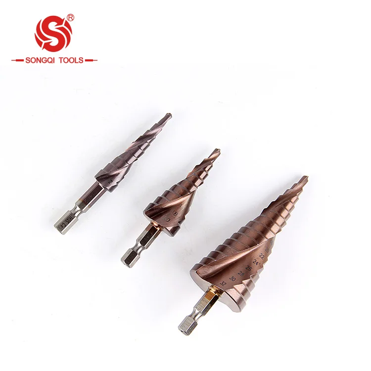 HSS 4241/M2/M35 high quality 3pc step drill bits set with low price