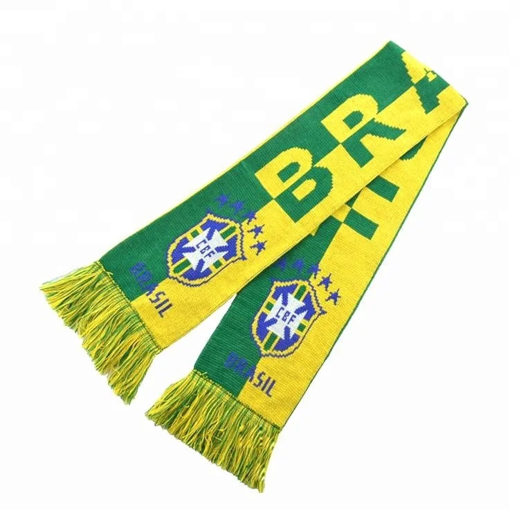 Бразильский Американский Кубок по футболу шарф 100% акриловый вязаный футбольный для Бразилии
