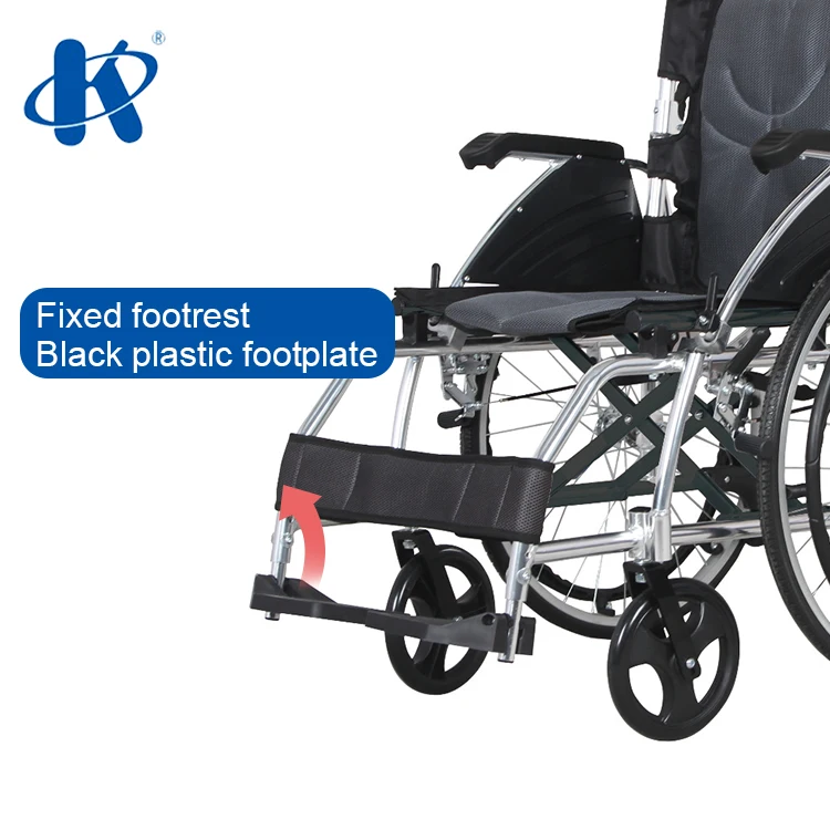 KY869LAJ foldable backrest fixed footrest nylon and mesh cushion Wheel chair Aluminum Light Weight Manual Wheelchair