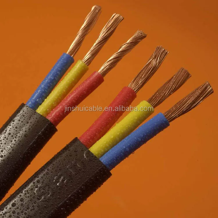 LV 3 Core Rubber Insulation Submersible Flat Cable