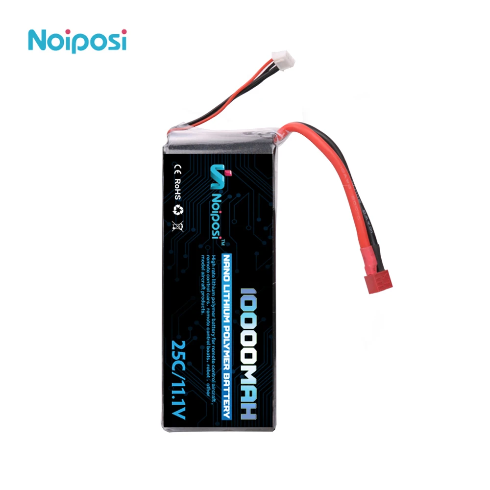 High Capacity 10000mAh 3S 20C Rechargeable RC LiPo Battery 11.1V 10AH for Larger RC Drone UAV Quadcopter