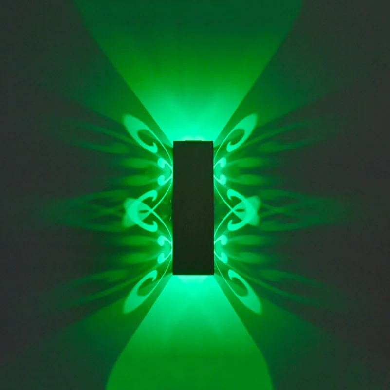 High quality aluminum lamp 6W wall light for indoor 2W butterfly