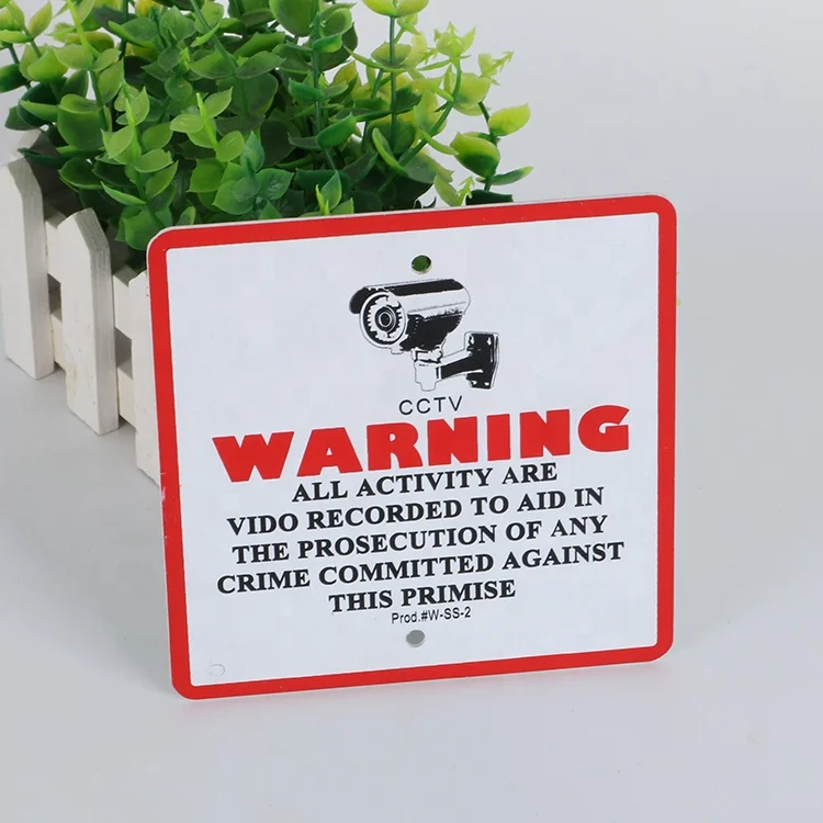 Дешевая цена наклейка на заказ дорожная камера безопасности знак для видеонаблюдения 24 часа