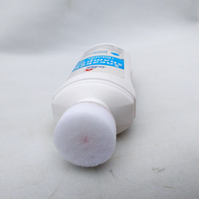 OEM 100ml white shoe care sneaker cleaner shampoo with sponge applicator