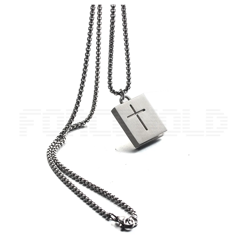 TF card slot SIM card tray SD card holder with self-elastic Cross STEEL Pendant Necklace