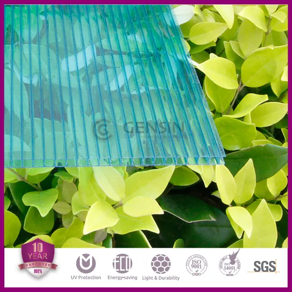 
4mm/5mm/6mm Green Colored Polycarbonate Sheet Twin-wall Hollow,Policarbonato Alveolar,PC Roofing Cover UV Resistance Coating 