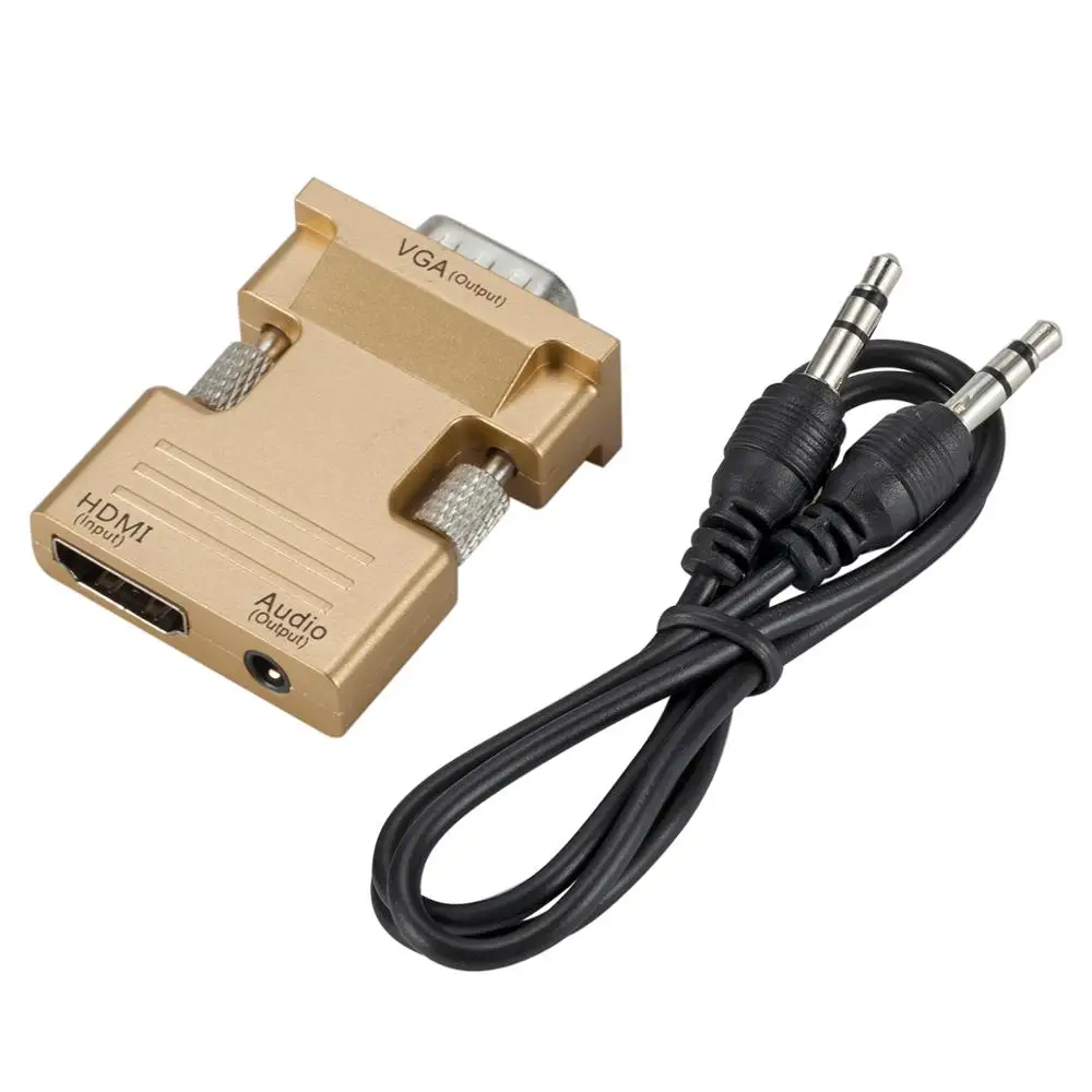  Переходник с HDMI «мама» на VGA «папа» + аудиоадаптер 1080P HDTV преобразователь