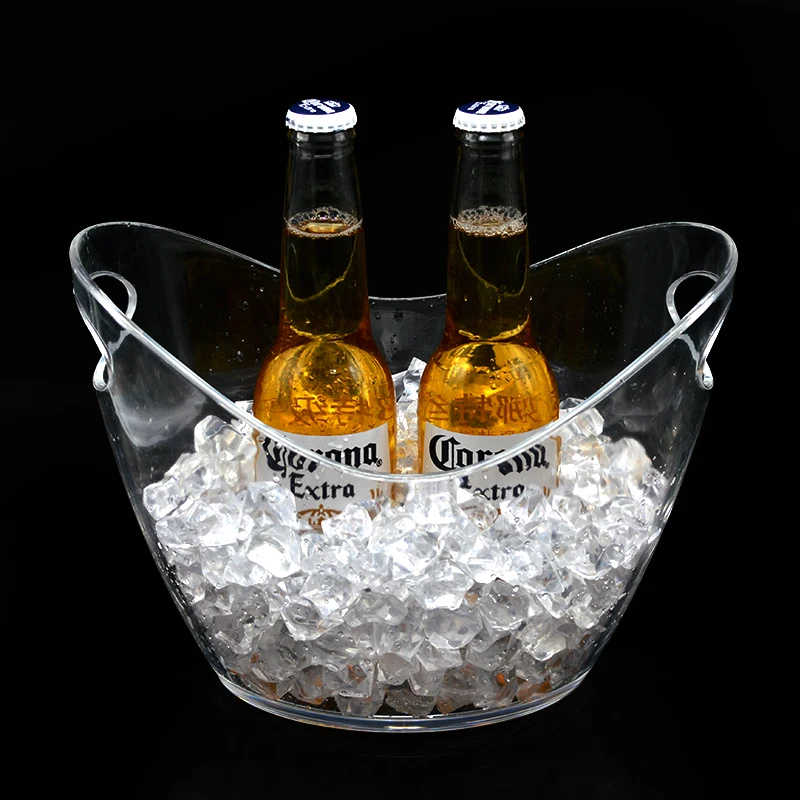 Popular oval led ice bucket for wine/champagne factory