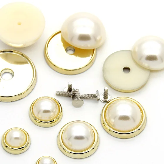 6-14mm pearls shank buttons, rivet press pearls buttons for shoes