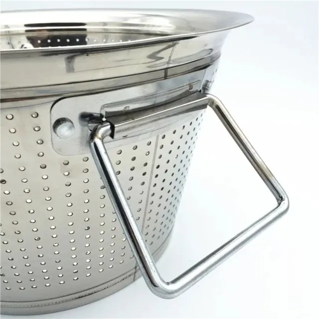 Round Hole Strainders Stainless Steel Colanders with Long Handle