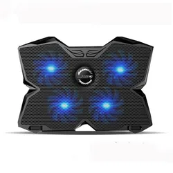 Wholesale 4 fans laptop cooling stand 17 inch heavy duty usb notebook cooling fan with LED light