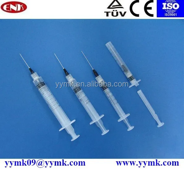 medical supplies retractable safety syringe,1cc syringe